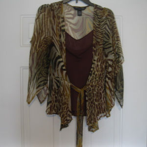 St Tropez West Poly Cami/ Silk Wrap w Tie XL